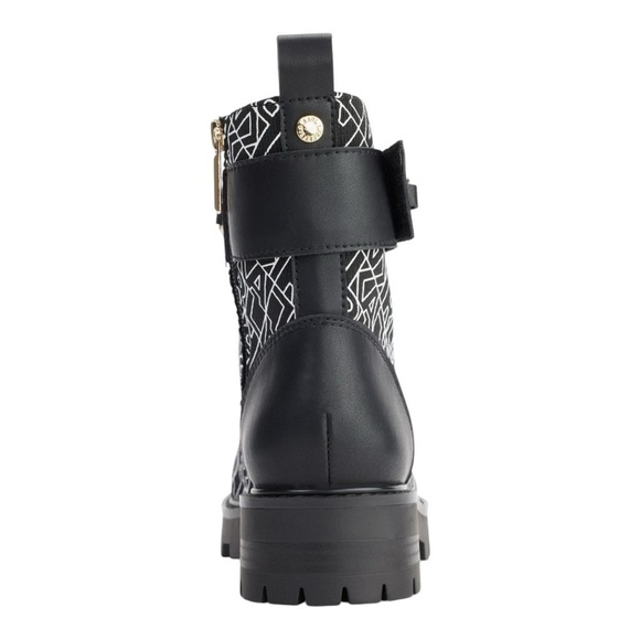 Karl Lagerfeld Women's Black Maxi Chain Lug Sole Combat Boots Size 5M - Picture 2 of 12